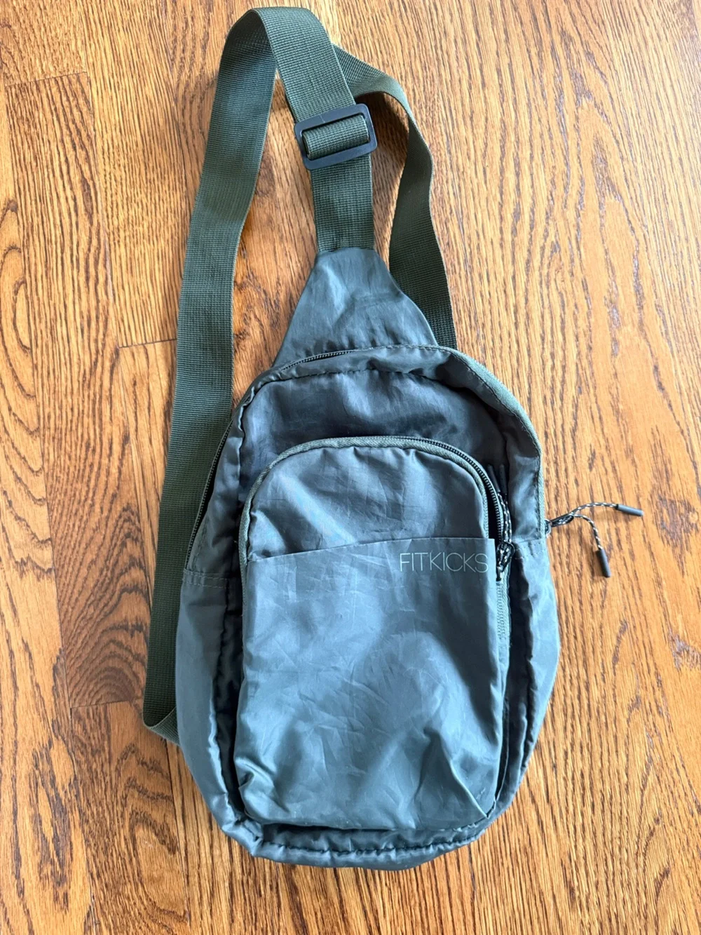 Olive Green FitKicks Sling Crossbody Bag festival, hiking, travel